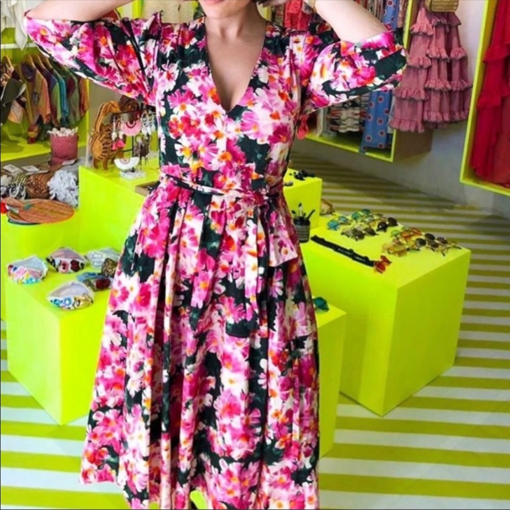 ZARA Printed Floral Dress w Belt